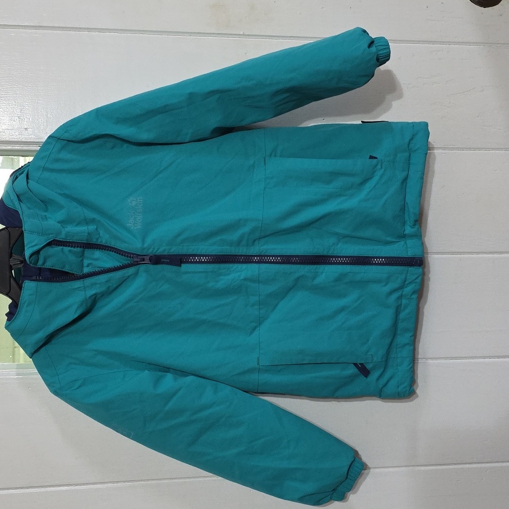 Jack Wolfskin Boys‎ Hooded Jacket Coat Texapore MicroGuard Superloft Sz 5/6 EUC
